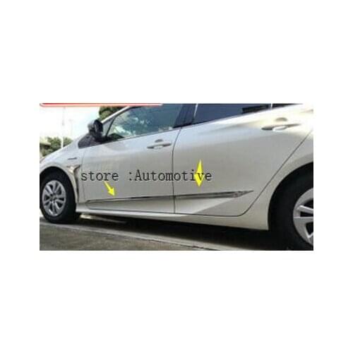 For Toyota Prius 2016 2017 2018 Chrome Body Side Door Molding Trim Door sill New Brand Door Body Strip Decoration 4Pcs