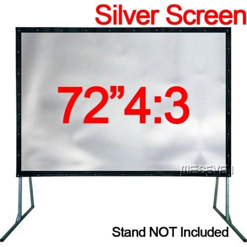 72 Inches 4:3 Soft PVC with Metallic Coatings Silver Projection Screen for 3D Smart DLP Home Theater Projectors
