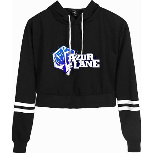 Azur Lane Fashion Crop Hoodies Women Hooded Pullover Crop Top Hot Sale Casual Streetwear Clothes