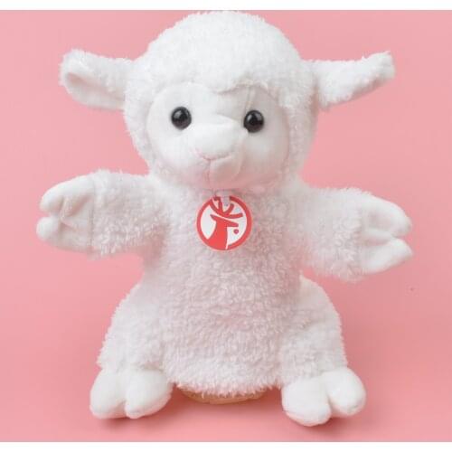 White Lamb hand puppet Learning plush toy, Sheep Stuffed Baby / Kids Develop Doll Toy Gift