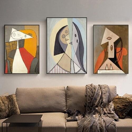 Frameless Girly Fantasy Modern Minimalist Living Room Decoration Picasso Master Painting Porch Abstract Character Wall Painting