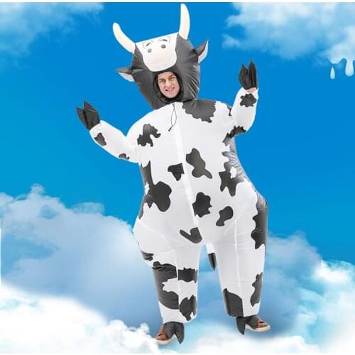Big Cow Cosplay Dress Up Creative Toys Halloween Christmas Inflatable Clothing Party Spoof Costume Parent-childs Props