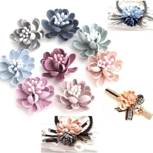 40pcs Flowers Fabric, DIY Hair Accessories, Diy Brooch Wedding Corsage Headpieces Boho Bouquet