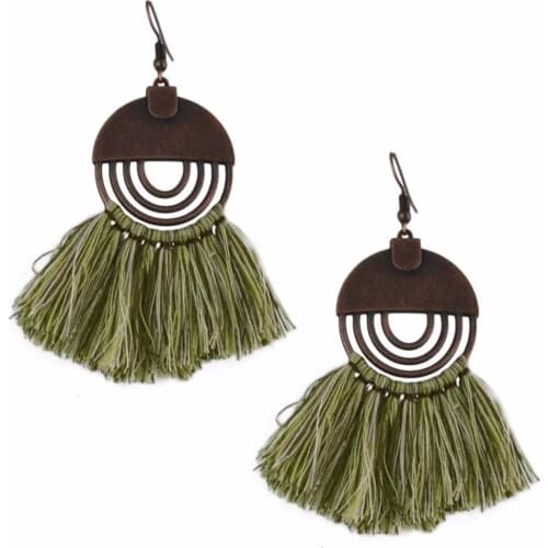 Indian Kashmiri Jhumka Jhumki Ethnic Long Thread Tassel Drop Earrings Fringe For Women Boho Charms Earrings Statement Jewelry