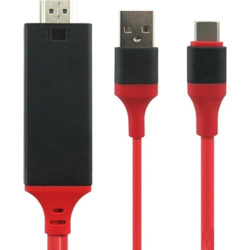 USB 3.1 Type C to HDMI-compatible 2m Converter Adapter Cable Ultra HD 1080P HD 4k Video Charge HDTV Cable for Samsung Galaxy