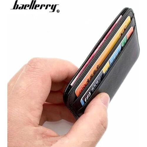Fashion Genuine leather Men Wallets ID Card Holder Coin Purse Business Travel Men Women Bank Credit Card Holders Coin pocket