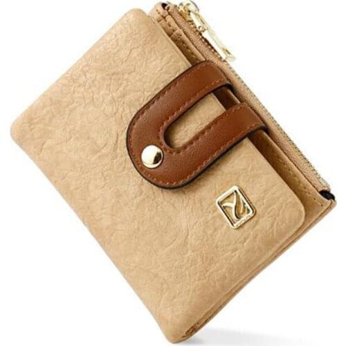 Fashion Leather Wallet Women Small Money Bag Zipper Coin Pocket & Card Holder Ladies Short Wallet Female Clutch Purse Carteira