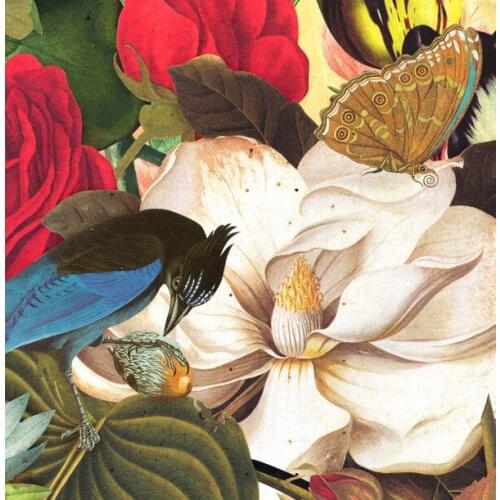 Colorful Flowers and Animals Birds Deer Depard Crane 5D DIY Poured Glue Diamond Painting Kits Scalloped Edge Wall Art Decor Gift