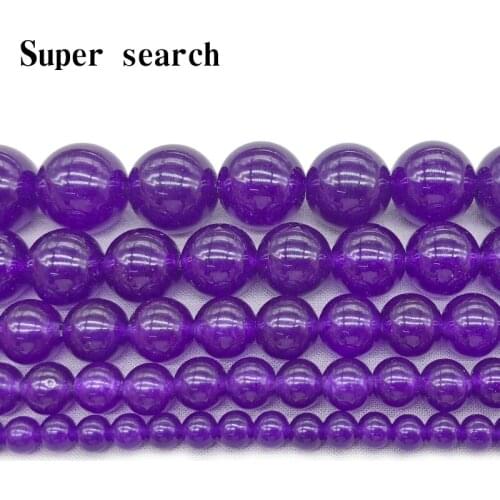 Natural Stone Deep purple 4/6/8/10/12mm Round Beads DIY Accessorie Handmade Bracelet Bangle Necklace For Jewelry Making