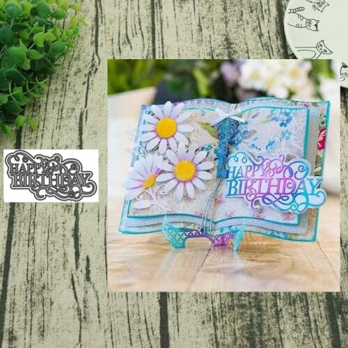 AddyCraft Metal cutting dies cut die mold Happy Birthday letters Scrapbook paper craft knife mould blade punch stencils dies