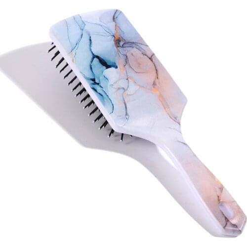 Marble Hair Comb Hairbrush Salon Hairdressing Straight Curly Hair Comb Massage Paddle Brush Girl Detangling Hair Brush