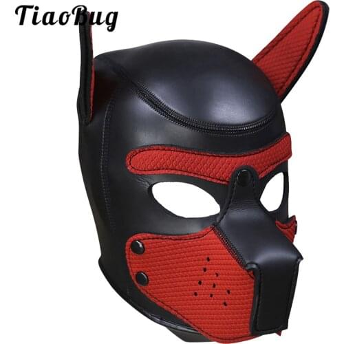 Men Women Rubber Head Mask Halloween Party Dog Costume Masks Open Mouth Puppy Pup Cosplay Costume Accessory