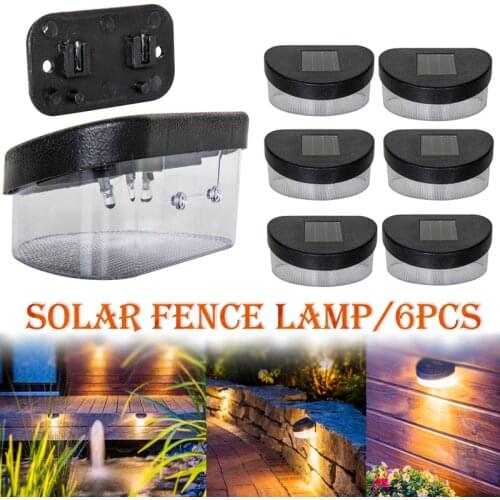 6x Solar Powered Wall Light Portable Waterproof LED Wall Fence Lamp Suitable For Outdoor Garden Yard Decoration Lamp