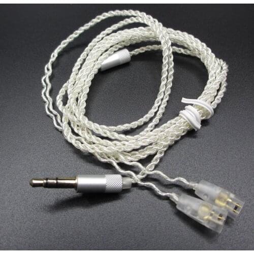 New 1.25M 16 Shares 5N Silver Plated Earphone Cables Headphones Wire HIFI Headset Line for Sennhei Pin Series IE8/IE80