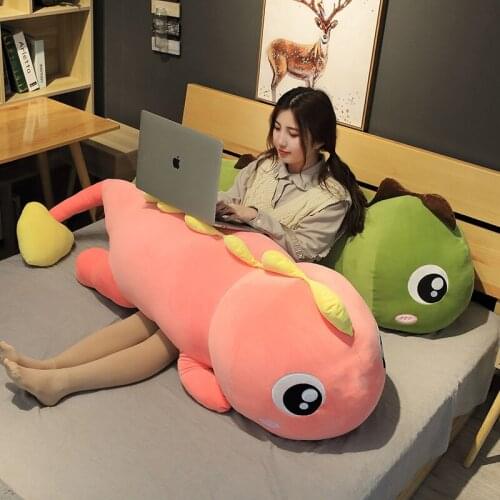 New Big Size Long Lovely Dinosaur Plush Toy Soft Cartoon Animal Doll Stuffed Boyfriend Sleeping Pillow Kid Girl Birthday Gift