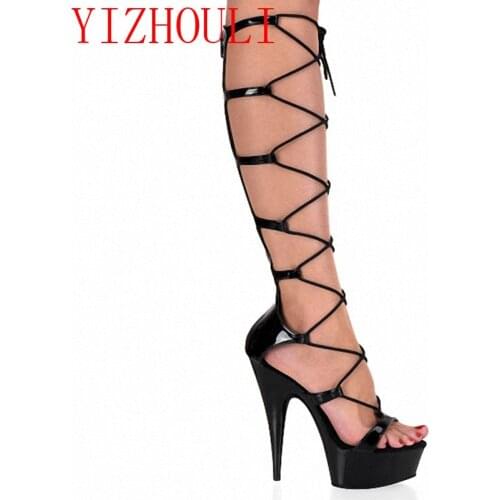 2018 new fashion lady love sandals bright drill high transverse ribs and sexy beauty shoes 15cm