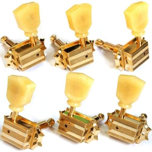 One Set 3R-3L Vintage Deluxe Guitar Machine Heads Tuners In Gold MADE IN TAIWAN