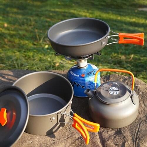 Camping Cookware Set Tourism Camping Utensils Tourist Dishes Outdoor Cooking Camping Hiking Equipment Picnic BBQ Tableware