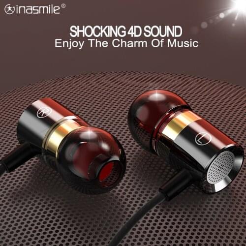 Stereo Bass Wired Earphone 3.5MM Metal In-ear Earphones with Microphone Gaming Hifi Headset for Phone Xiaomi Samsung Huawei