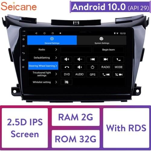 Seicane 10.1 Inch HD Touchscreen 2din Android 10.0 Car Radio Bluetooth GPS Navigation For 2015 Nissan Murano With WIFI FM/AM