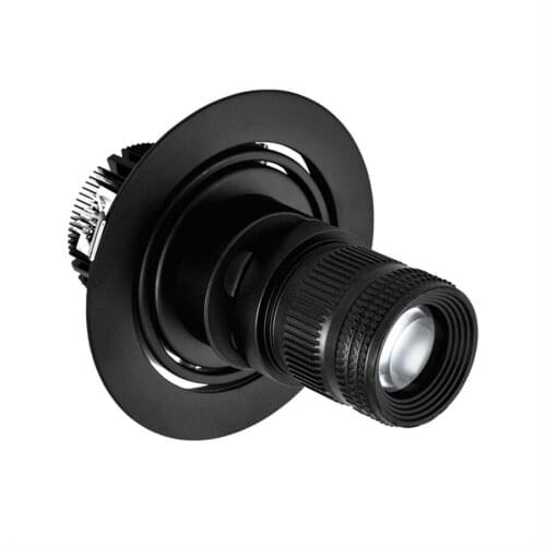 Zoom Spotlight Embedded LED Downlight Adjustable Focus Ceiling LED Illumination Background Wall Aisle Corridor Lighting Fixture