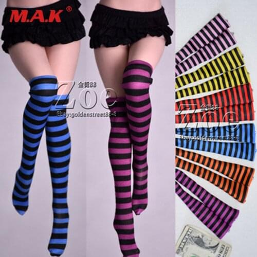 IN STOCK 1/6 scale Female action figure TBLeague knee-high striped socks JO DOLL fit 12 inch female figure body
