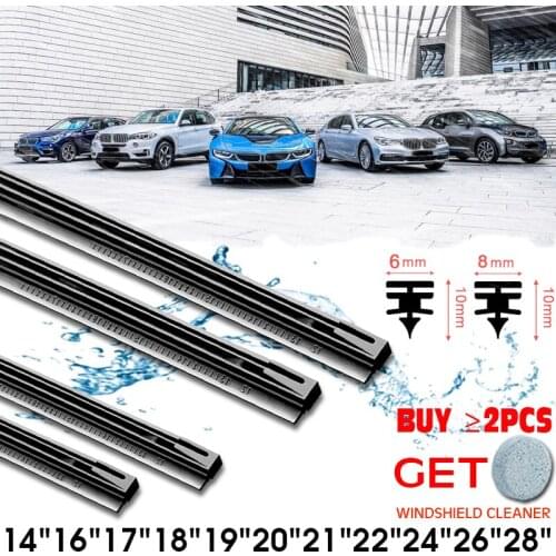 Car Wiper blade Insert Natural Rubber Strip Windshield strips (Refill) 8mm 6mm 14"16"17"18"19"20"21"22"24"26"28" Car Accessories