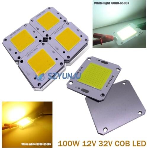 100W 40x46mm COB LED Chip White Warm White 100LM/W LED Chip Source for Flood Light DC30-40V DC12V