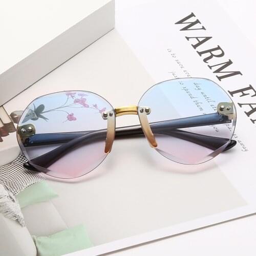 2020 New Children Frameless Round Sunglasses Fashion Brand Design Gradient Kid Sun Glasses Boy Girl Unisex Vintage Cute Goggle