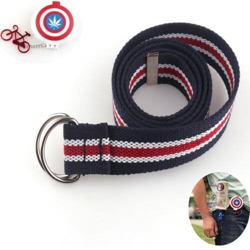30mm School Uniform Canvas Adjustable Belt for Kids Holiday Gift Black Double D rings Striped Strap Waistband Webbing Belts