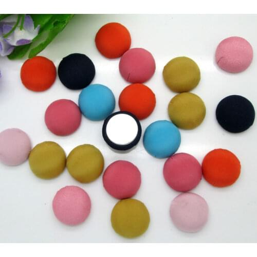 50Pcs Mixed Round Fabric Covered Buttons Cabochon Scrapbooking Sewing Cloth Fabric High Flatback Button Decor Diy Accessories