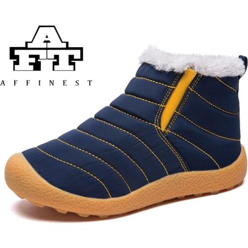 AFFINEST Head Casual Sneakers Childrens Shoes Winter Cotton Boots Outdoor Warm Sneaker Childrens Warm Non-slip Cotton Boots