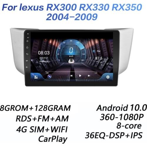 4G+64G DSP 2 Din Android 9.0 4G NET Car Radio Multimedia Video Player For Lexus RX300 RX330 RX350 RX400H 2004-2009 Carplay