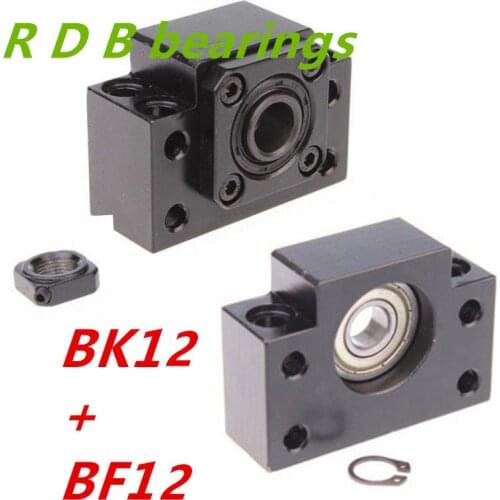 Free shipping BK12 BF12 Set : one pc of BK12 and one pc BF12 for SFU1605 Ball Screw End Support CNC parts