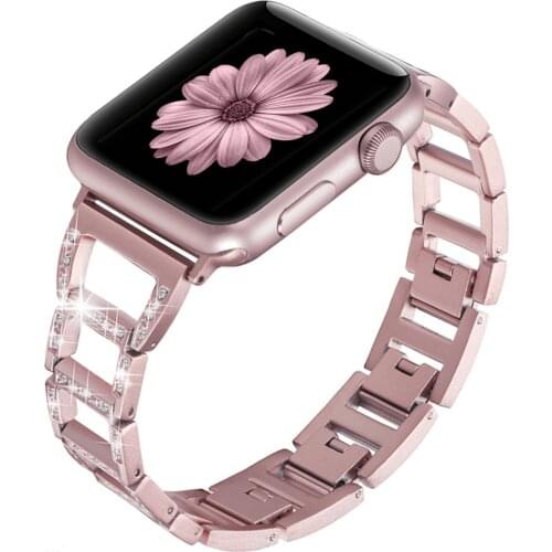 Diamond watch band for iWatch Series 4 3 2 1 Bracelet Stainless Steel Strap For Apple Watch Band 38mm 42mm 40mm 44mm women