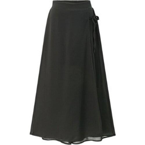 Black Summer Skirts Womens 2021 New High Waist Side Tie Beach Casual Wrap Skirt Women Solid Elegant Midi Skirt Woman Clothes