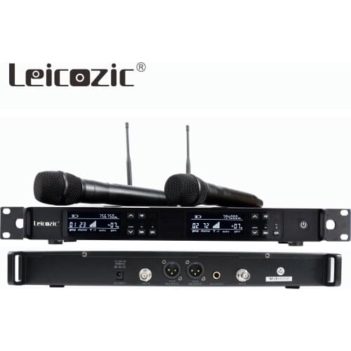 Leicozic Dual Wireless Microphone Professional mikrafon wireless mic microfonos inalambricos profesionales mike 751-800Mhz