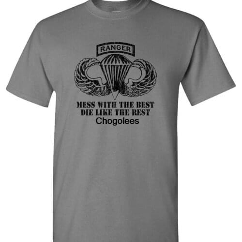 AIRBORNE RANGER army special forces fight Cotton Unisex T Shirt