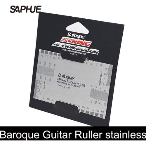 Baroque Stainless steel Luthier Tool String Action Gauge Ruler Setup Guitar Measuring Instruments for Guitar Bass