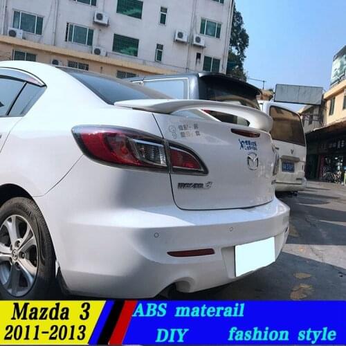 Use for mazda 3 spoiler 2011-2013 mazda 3 spoiler High Quality ABS Material Car Rear Wing Primer Color for mazda 3 2011-2013