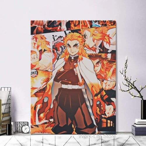 Kimetsu No Yaiba Rengoku Kiojorou Anime Home Decor Canvas Painting Wall Pictures Living Room Decoration Art Posters Prints