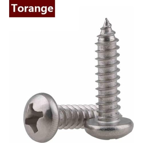 Cross Round Head Self Tapping Small Screw PA 304 Stainless Steel Philips Pan Head Tapping Mini Screws GB845 M1.2M2 50Pcs