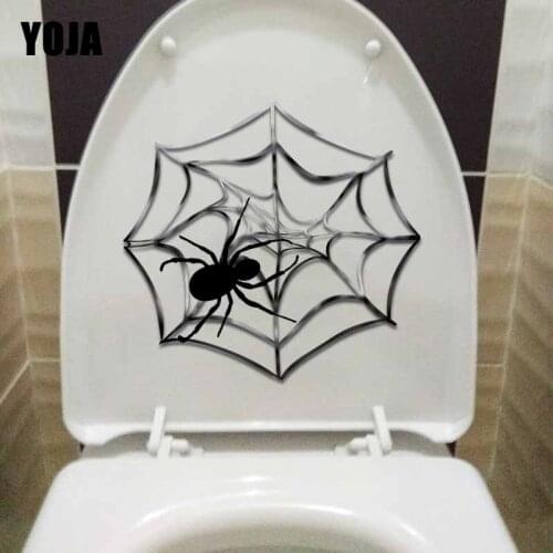 YOJA 22.9X21.5CM Cartoon Wall Decal Spider Web And Spider Living Room Home Decor Toilet Sticker T5-1217