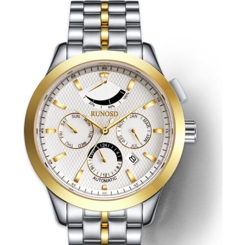 2020 RUNOSD Mens Watch Multifunctional Design Sport Fashion Automatic Mechanical Mens Clock Sapphire