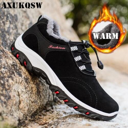 Winter Warm Hiking Shoes 2020 Outdoor Casual Mens Shoes High Quality Wearable Hunting Boots Waterproof Non-slip Sneaker Mens