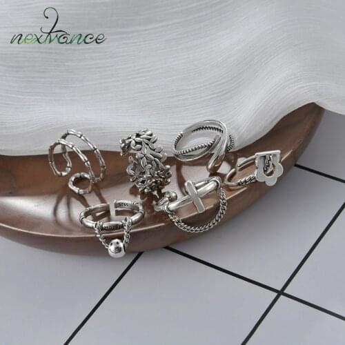 Nextvance Featured Rings Variety Of Styles Flower Cross Digital Bamboo Joint Womens Ring Couple Rings Birthday Jewelry Gift