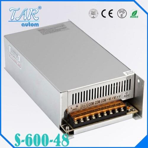 New arrival high quality 48V 12.5A 600W Switching Power Supply Driver for LED Strip AC 100-240V Input to DC 48V free shipping