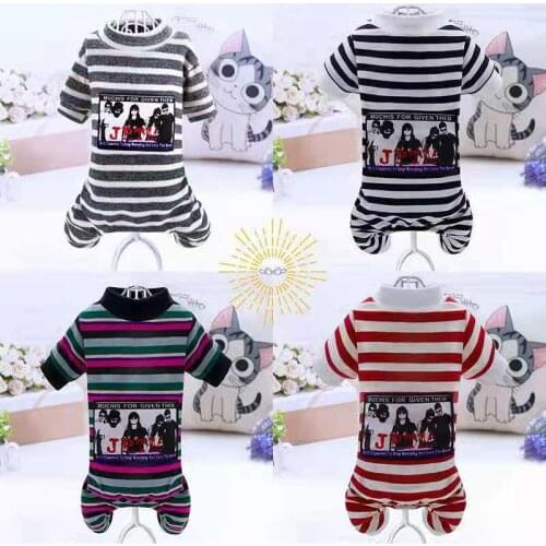 Dog clothes for small dogs puppy spring autumn Four-legged Jumpsuit stripe dog sweater teddy french bulldog Pomeranian chihuahua