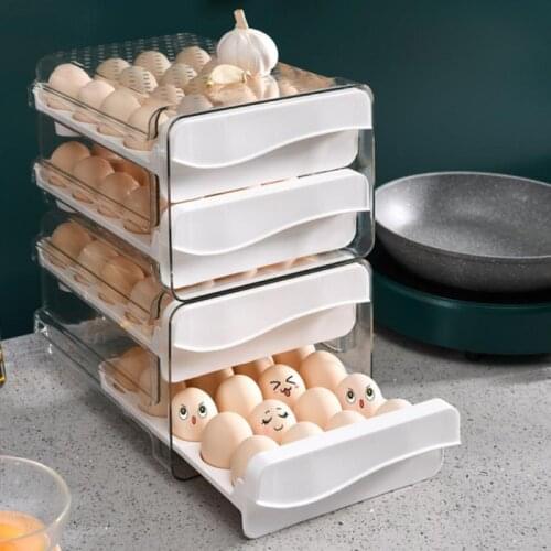Food Organizer Egg Storage Box Refrigerator Fresh-keeping Box Kitchen Supplies Fruits and Vegetables Drawer Type Can Be Stacked