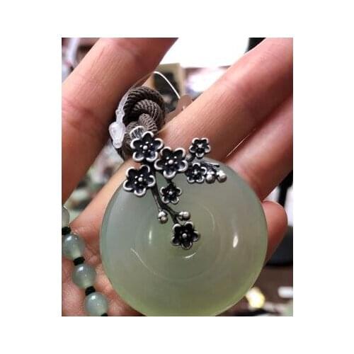 Natural 7A xiuyu jade Hand-Carved happy lucky flower green jade pendant jade necklace men women pendants jade jewelry